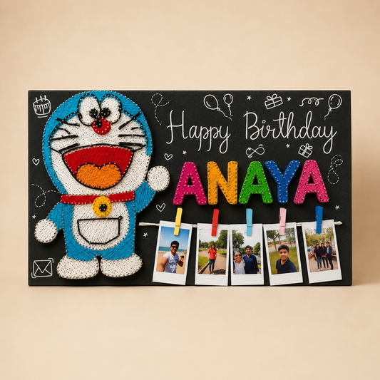 Artsty Doraemon Birthday String Art Photo Frame