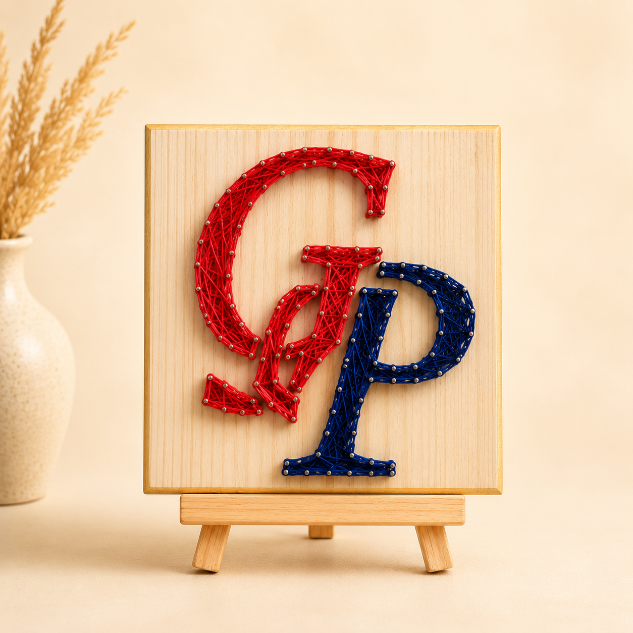 Lettered Whirlwind: Vibrant Name Initials String Art