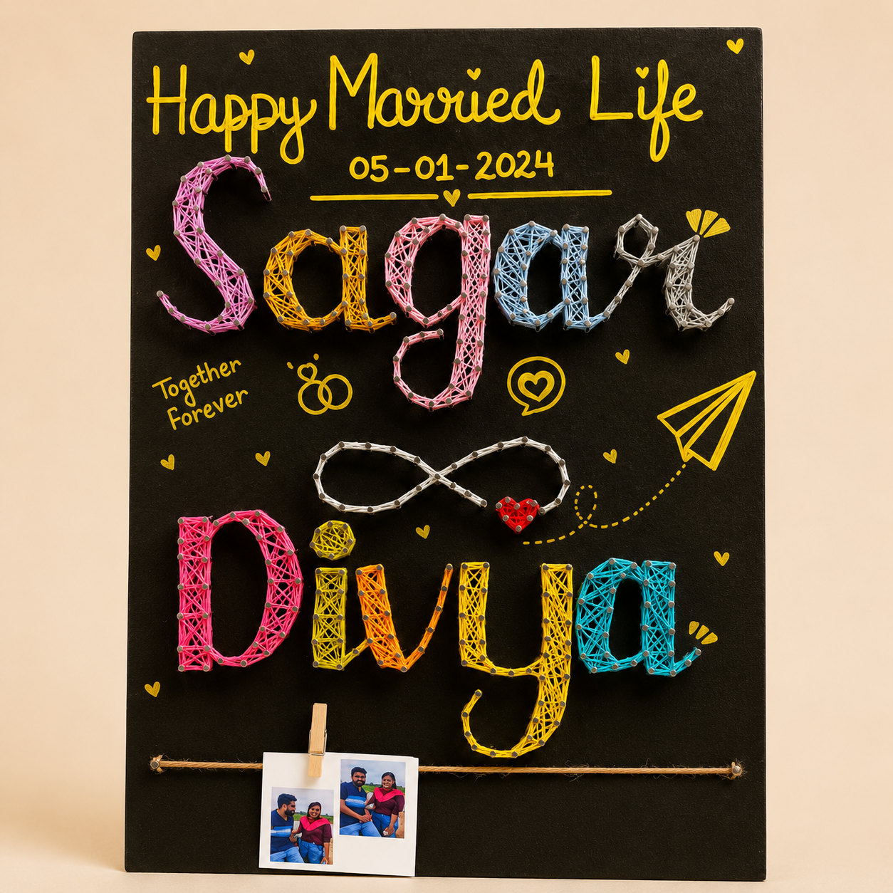Entwined Name String Art