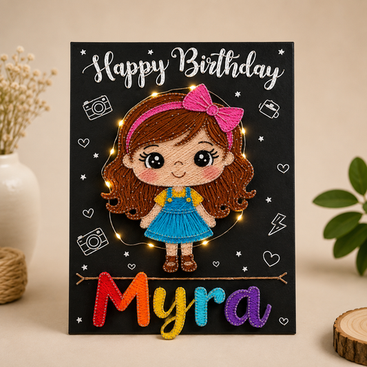 Artsty Birthday Girl String Art Name Board