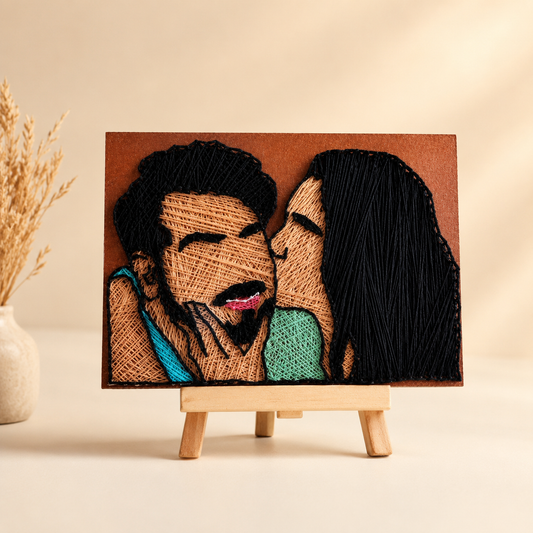 Tangled Hearts Couple String Art