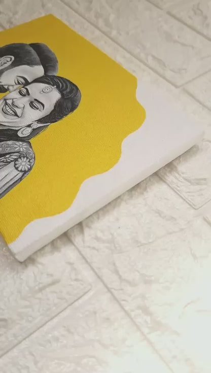 Handmade Personalized Acrylic Portrait of Couple