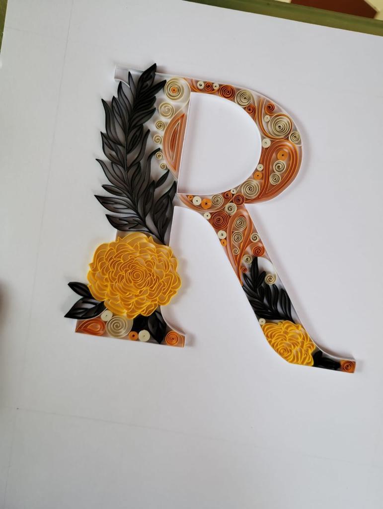 Quilling Floral Initial T (includes pattern)