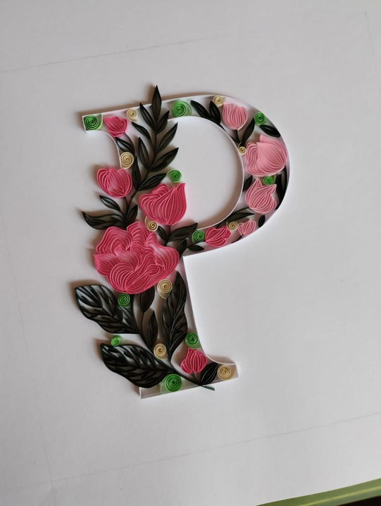 Quilling Floral Initial T (includes pattern)