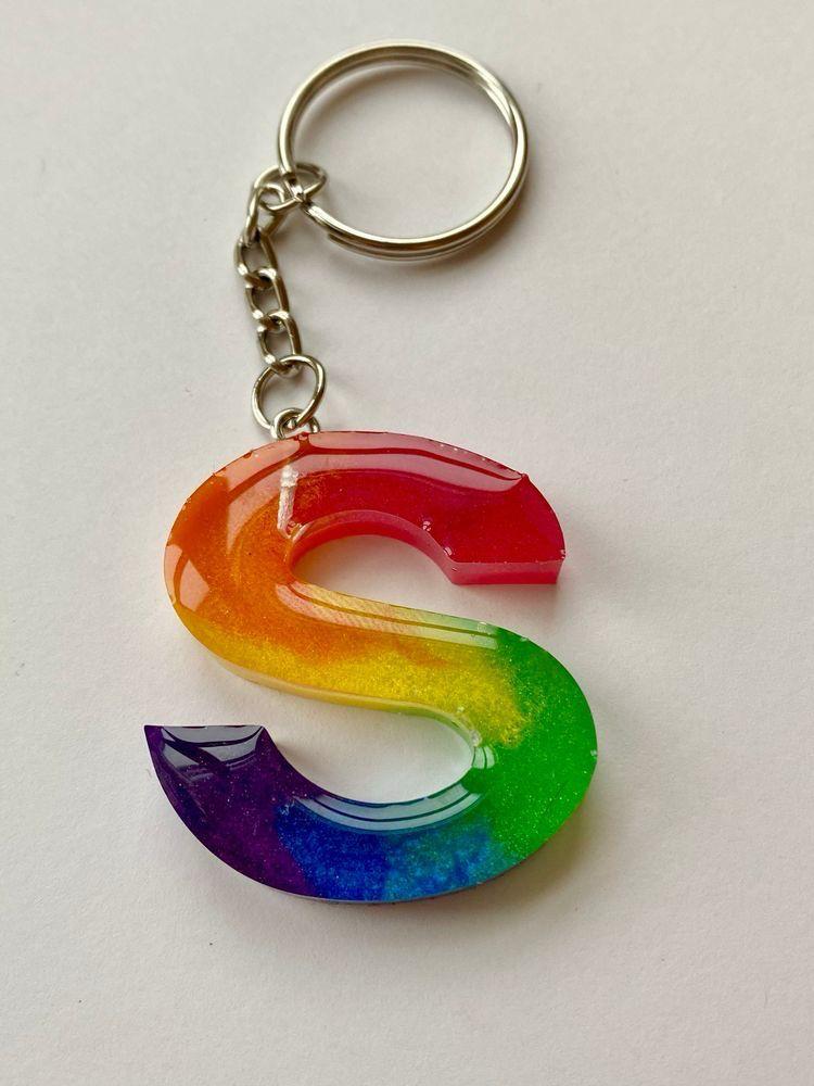 IntoxiCrafted: Handmade Alcoholic Ink Resin Letters keychain