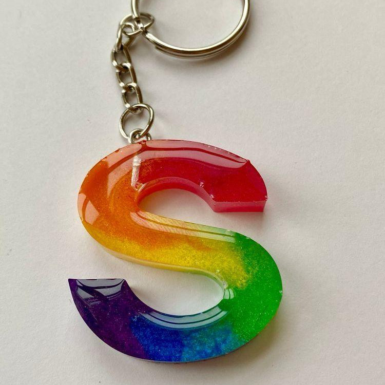 IntoxiCrafted: Handmade Alcoholic Ink Resin Letters keychain