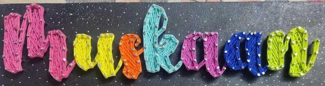 Crafted Identity: Handmade String Art Name Plate