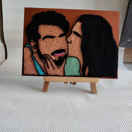 Tangled Hearts Couple String Art