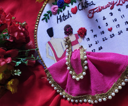Handmade Kaarigari Customize Embroidery Hoop Frame Wedding and Anniversary Gift for Couples